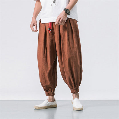 Men’s Relaxed Harem Trousers – Drawstring Casual Pants for Everyday Comfort