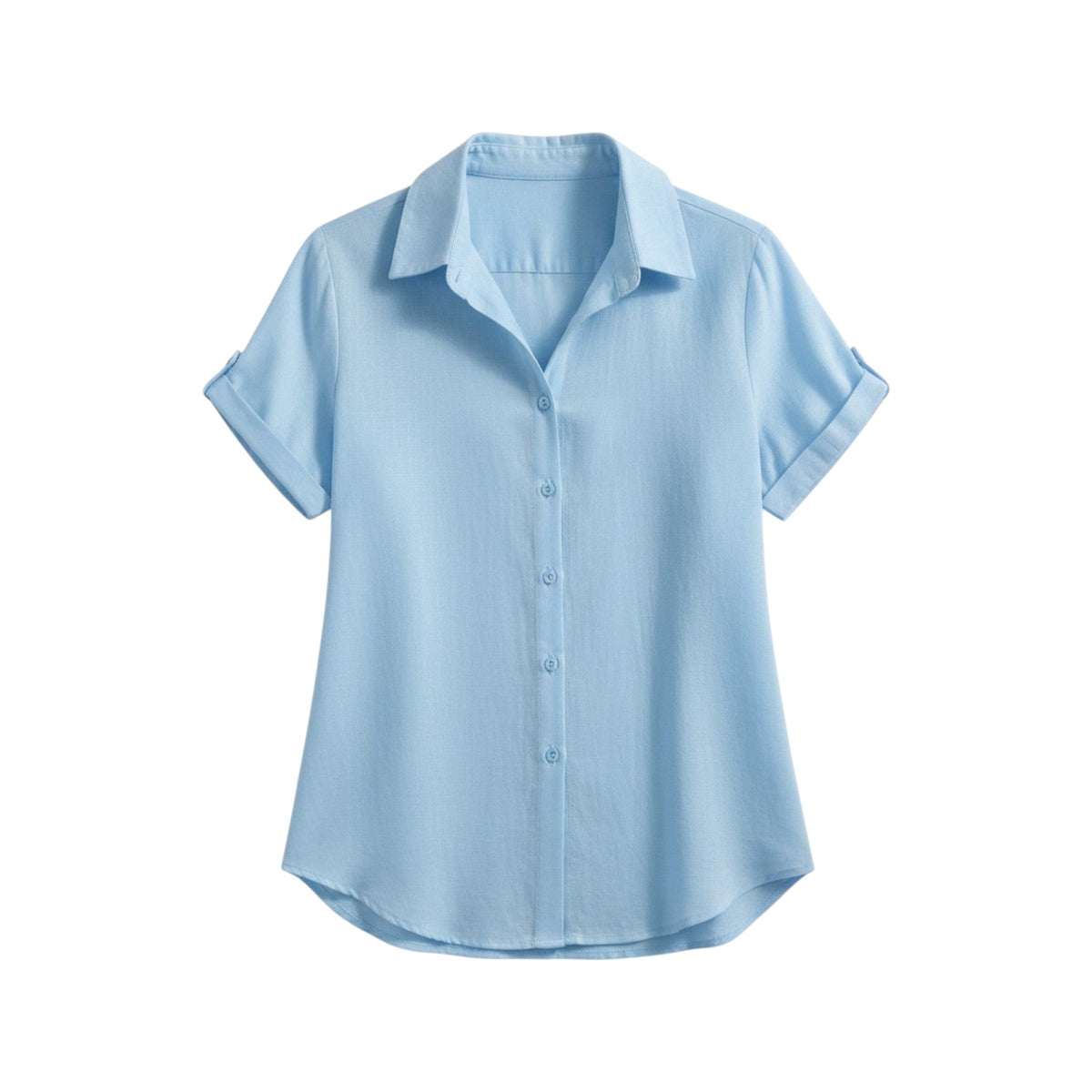 Women’s Short-Sleeve Button-Up Shirt – Relaxed Smart Casual Everyday Style