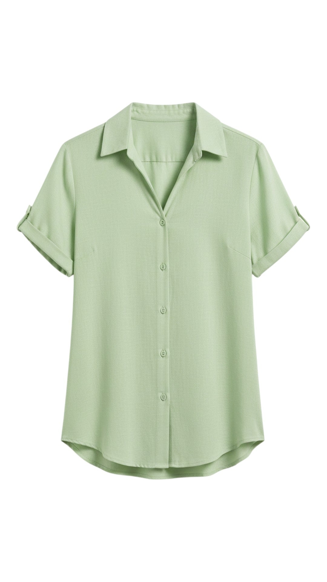 Women’s Short-Sleeve Button-Up Shirt – Relaxed Smart Casual Everyday Style