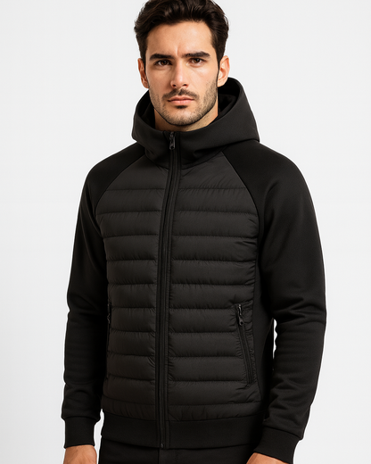 Men’s Hooded Hybrid Softshell Jacket – Lightweight Autumn Winter Layer for Everyday Wear