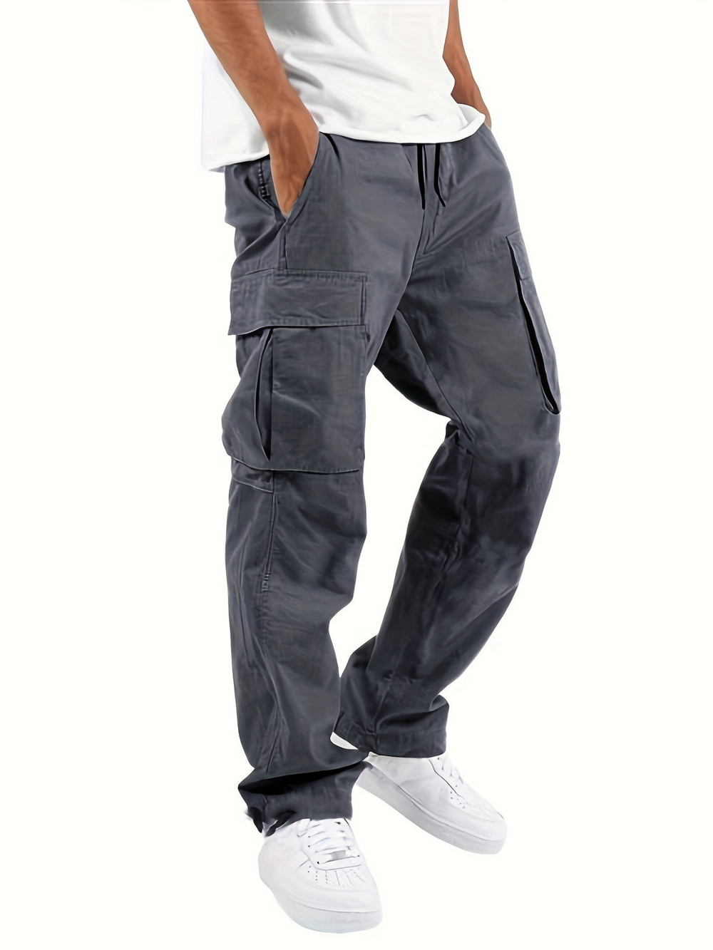 Men’s Cargo Trousers – Multi-Purpose Pockets with Wide Relaxed Fit