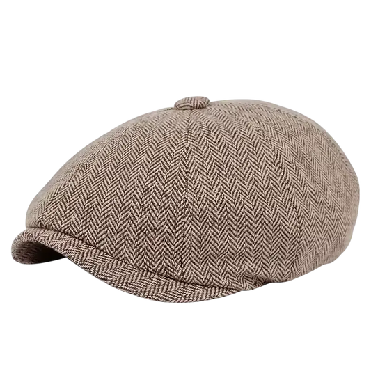Men’s Herringbone Baker Boy Cap – Classic Wool Hat for City and Weekend Styling