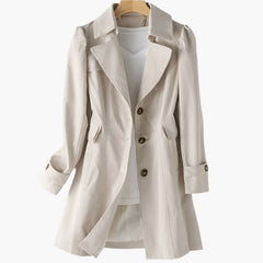 Women’s Single-Breasted Trench Coat – Tailored Transitional Layer for Smart Casual Wear