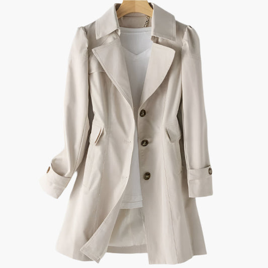 Women’s Single-Breasted Trench Coat – Tailored Transitional Layer for Smart Casual Wear