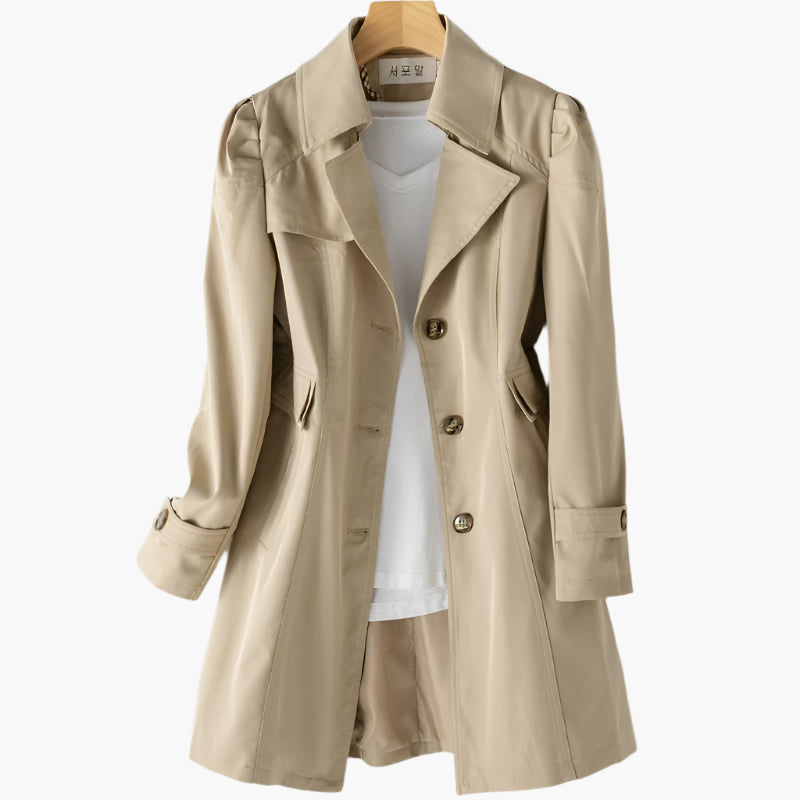Women’s Single-Breasted Trench Coat – Tailored Transitional Layer for Smart Casual Wear