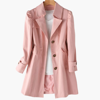 Women’s Single-Breasted Trench Coat – Tailored Transitional Layer for Smart Casual Wear