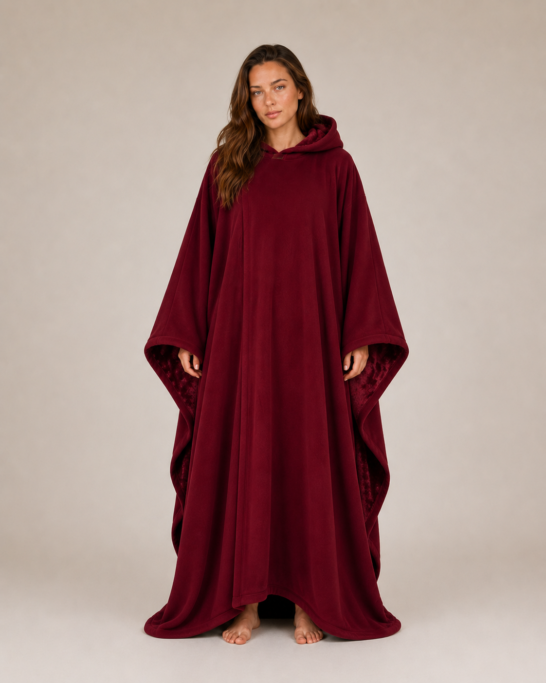 Women’s Oversized Hooded Blanket – Soft-Lined Wearable Blanket with Full-Length Coverage for Cosy Lounging and Home Working
