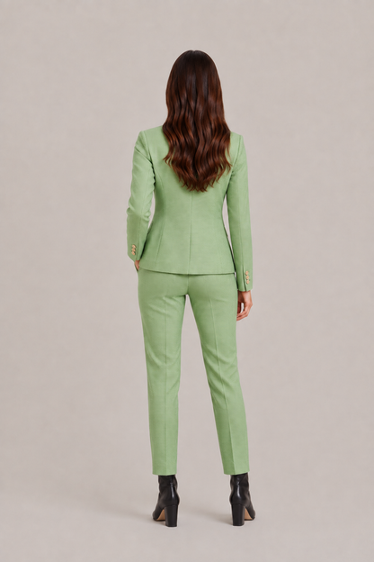 Women’s Tailored Trouser Suit – Fitted Single-Breasted Blazer with Straight-Leg Trousers for Office and Business Wear