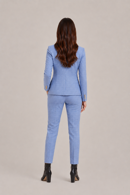 Women’s Tailored Trouser Suit – Fitted Single-Breasted Blazer with Straight-Leg Trousers for Office and Business Wear