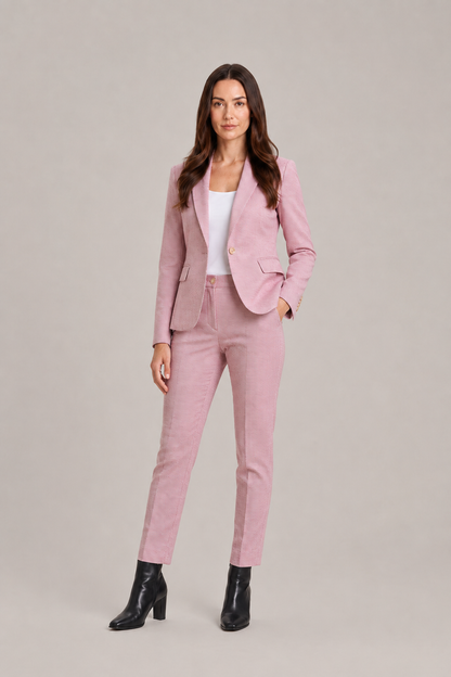 Women’s Tailored Trouser Suit – Fitted Single-Breasted Blazer with Straight-Leg Trousers for Office and Business Wear