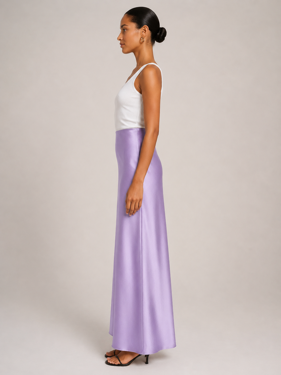 Women’s Satin Maxi Skirt – High-Rise Flowing Design with Soft Sheen for Dinners Parties and Evening Wear