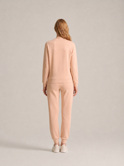 Women’s Thermal Lounge Set – Long-Sleeve Sweatshirt with Fleece-Lined Joggers for Cold-Weather Layering and Home Wear