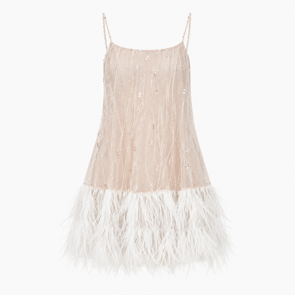 Women’s Fringe Mini Dress – Embellished Cami Party Style for Evening Events