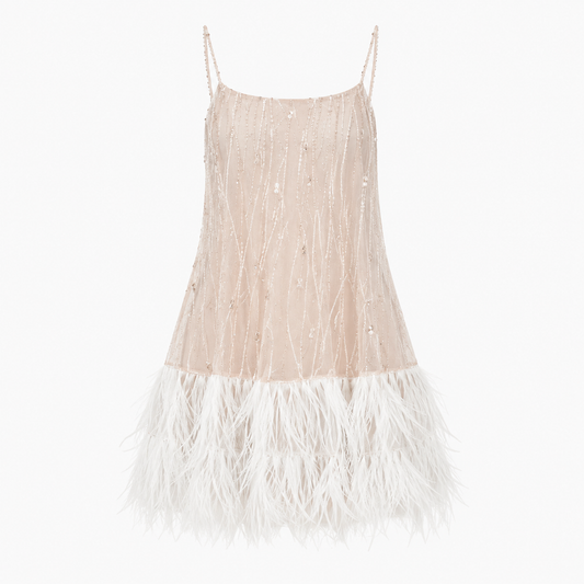 Women’s Fringe Mini Dress – Embellished Cami Party Style for Evening Events