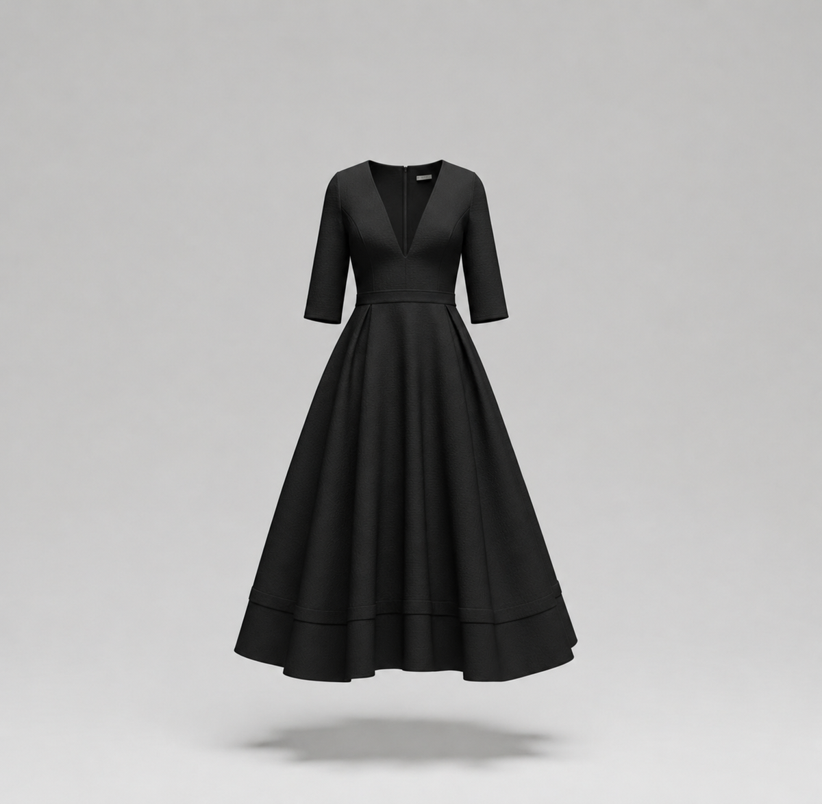 Women’s V-Neck Fit-and-Flare Midi Dress – Elegant Summer Occasion Style