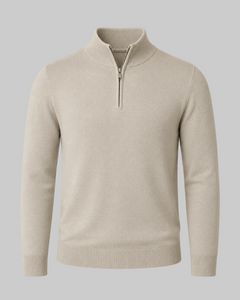 Men’s Business-Casual Zip Sweater – Fine-Knit Stand Collar for Autumn and Winter