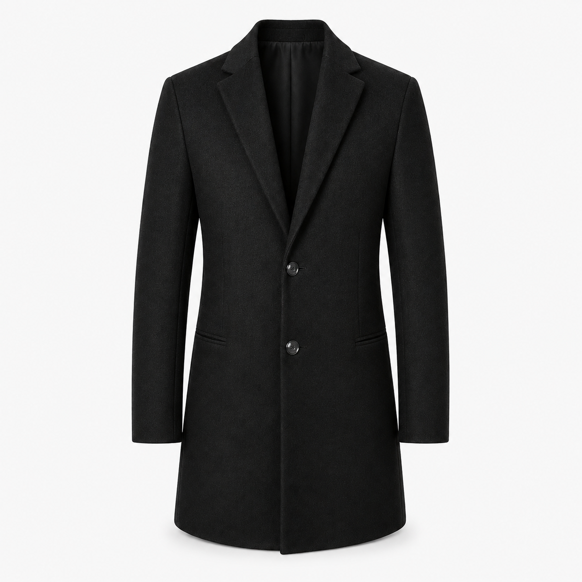 Men’s Mid-Length Tweed Overcoat – Straight-Cut Tailored Layer for Smart Everyday Wear