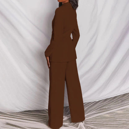 Women’s Two-Piece Set – Blazer with Matching High-Waisted Trousers