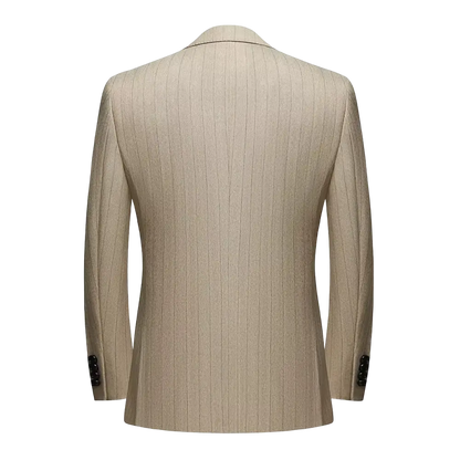 Men’s Pinstripe Three-Piece Suit – Tailored Wedding and Formal Occasion Style