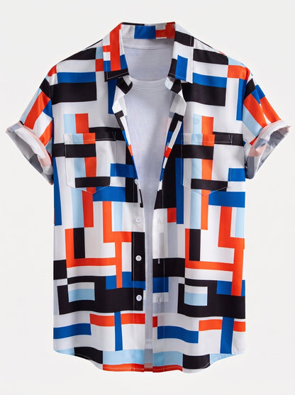 Men’s Printed Shirt and Swim Shorts Co-Ord – Summer Beach Set for Holiday Wear