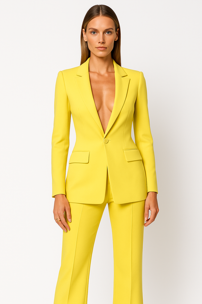Women’s Tailored Blazer and Wide-Leg Trouser Set – Polished Office Style for Business and Events