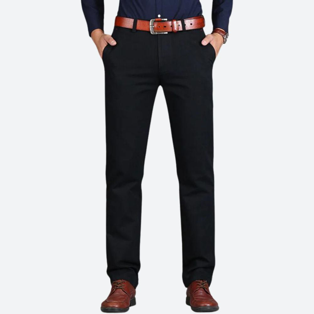 Men’s Tailored Straight-Leg Chinos – Clean Flat-Front Trousers with Refined Everyday Fit