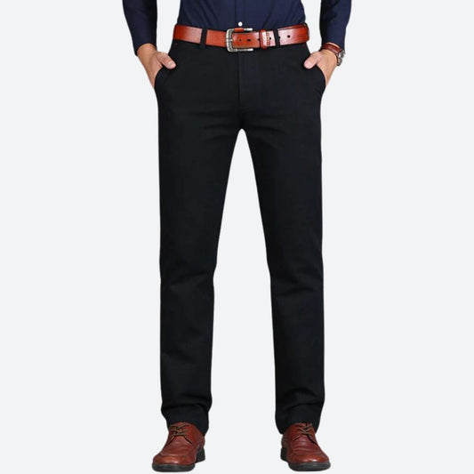 Men’s Tailored Straight-Leg Chinos – Clean Flat-Front Trousers with Refined Everyday Fit