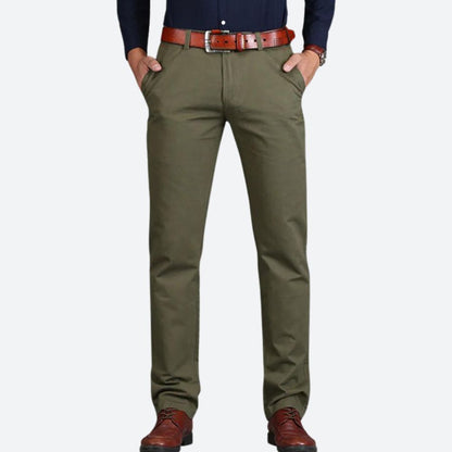 Men’s Tailored Straight-Leg Chinos – Clean Flat-Front Trousers with Refined Everyday Fit