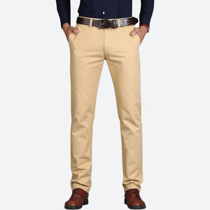 Men’s Tailored Straight-Leg Chinos – Clean Flat-Front Trousers with Refined Everyday Fit