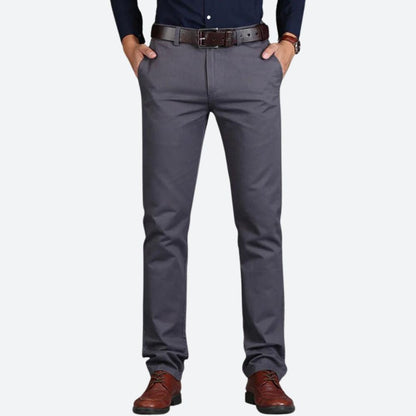 Men’s Tailored Straight-Leg Chinos – Clean Flat-Front Trousers with Refined Everyday Fit