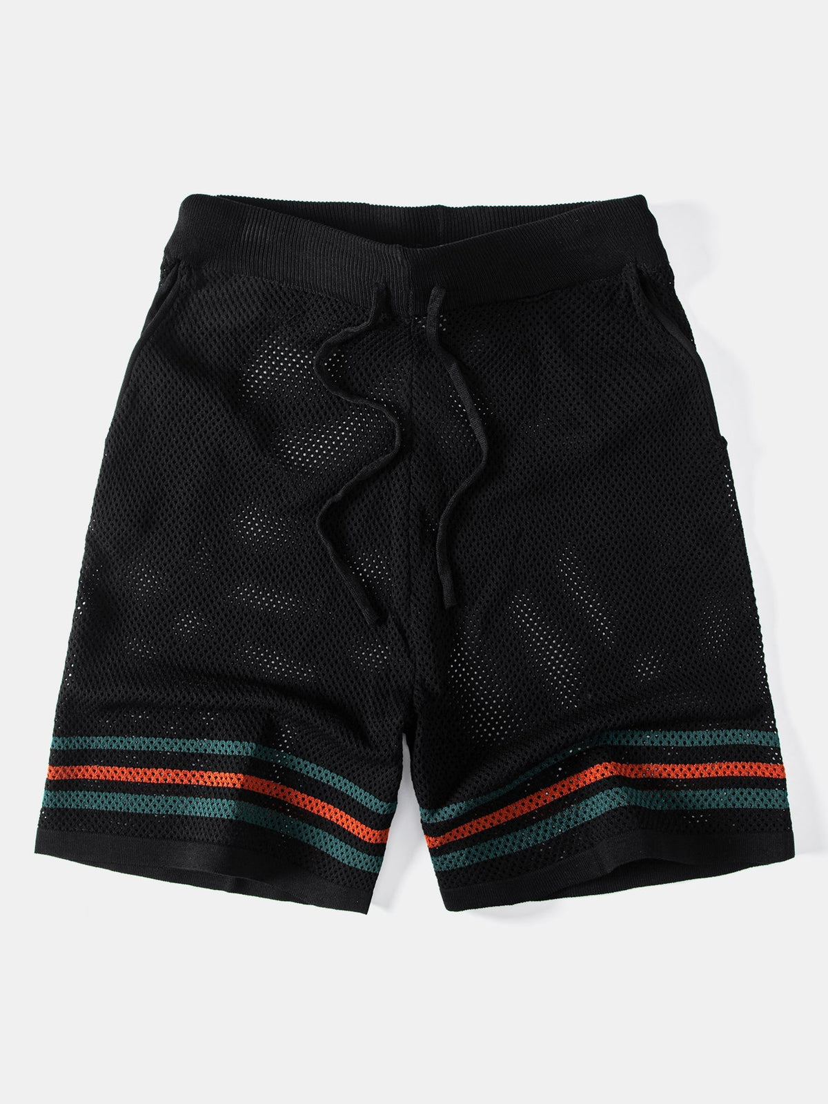 Men’s Summer Shirt and Shorts Set – Open-Knit Button Top with Drawstring Waist