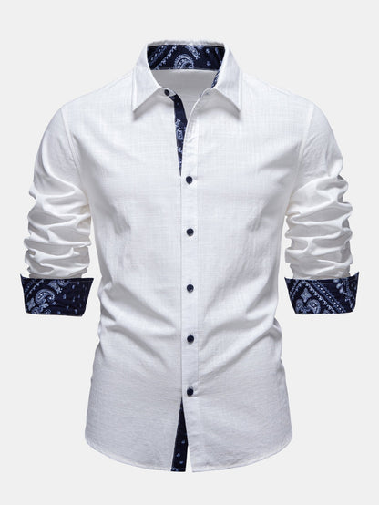 Men’s Cotton Shirt and Linen Blend Trouser Set for Summer Smart Casual Dressing