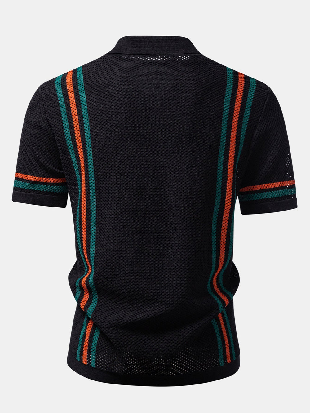 Men’s Summer Shirt and Shorts Set – Open-Knit Button Top with Drawstring Waist