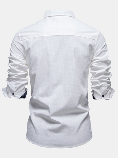 Men’s Cotton Shirt and Linen Blend Trouser Set for Summer Smart Casual Dressing