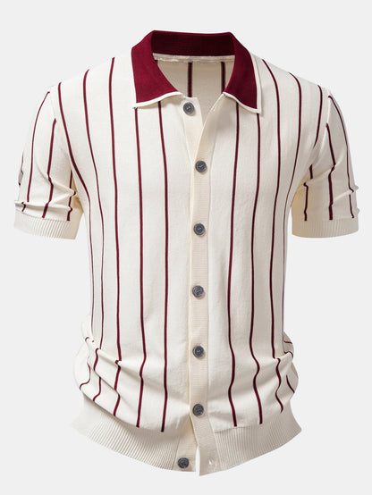 Men’s Viscose Knit Shirt with Stretch Chino Shorts – Summer Smart Casual Set