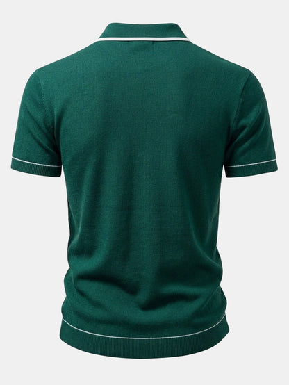 Men’s Ribbed Knit Button Shirt Set – Tailored Tapered Trousers for Smart Casual Dressing