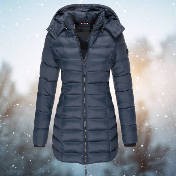 Women’s Quilted Hooded Puffer Coat – Long Winter Layer for City Days and Outdoor Wear