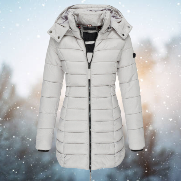Women’s Quilted Hooded Puffer Coat – Long Winter Layer for City Days and Outdoor Wear