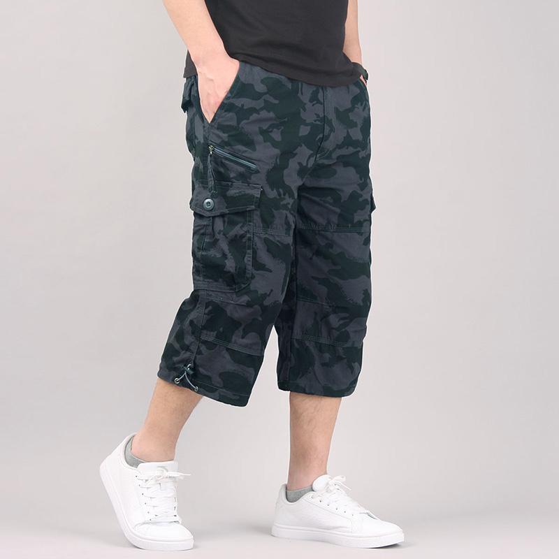 Men’s Long Cargo Shorts – Multi-Pocket Utility Style for Casual Summer Wear