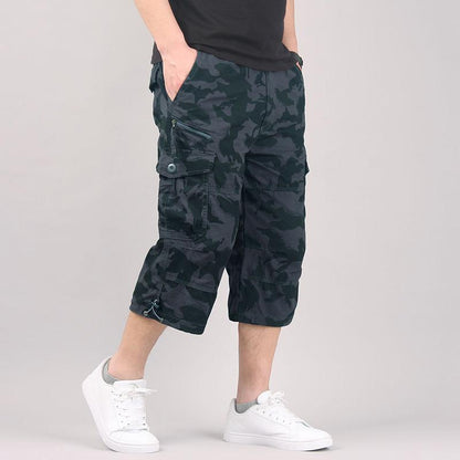 Men’s Long Cargo Shorts – Multi-Pocket Utility Style for Casual Summer Wear