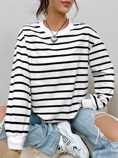 Women’s Relaxed Printed Sweatshirt – Crew Neck Casual Layer for Autumn and Winter