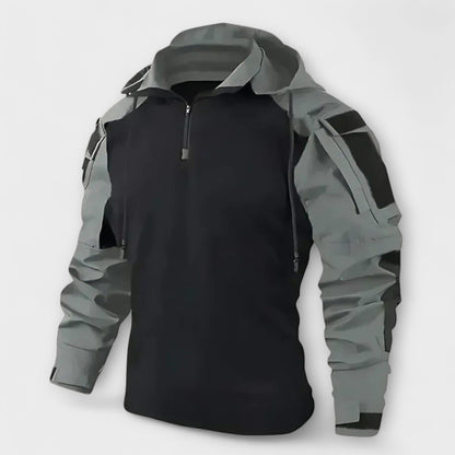 Men’s Hooded Tactical Sweatshirt – Half-Zip Outdoor Layer for Autumn and Winter