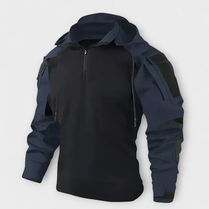 Men’s Hooded Tactical Sweatshirt – Half-Zip Outdoor Layer for Autumn and Winter