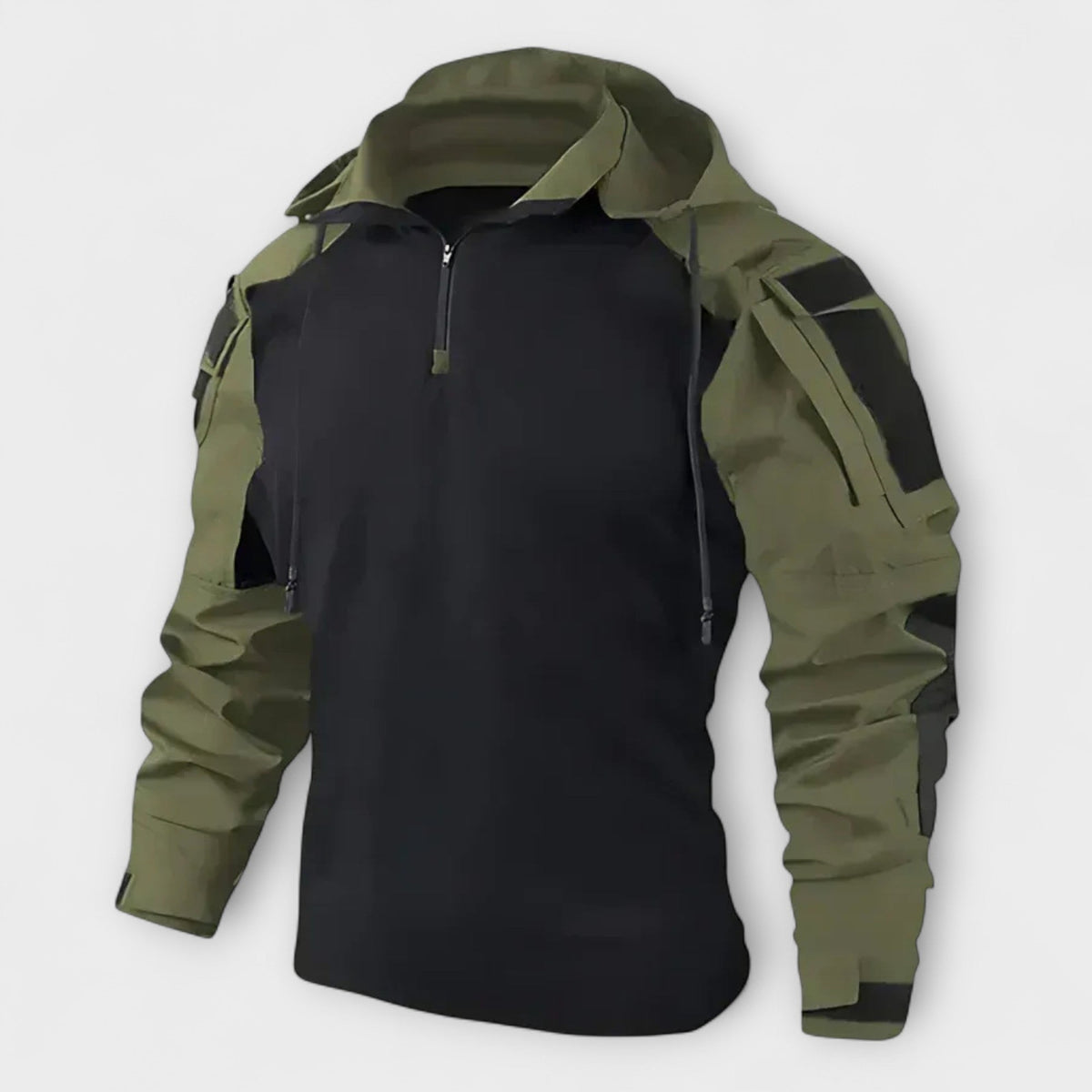 Men’s Hooded Tactical Sweatshirt – Half-Zip Outdoor Layer for Autumn and Winter