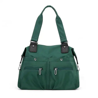 Women’s Multi-Pocket Nylon Shoulder Bag – Water-Resistant Work Tote with Laptop Compartment