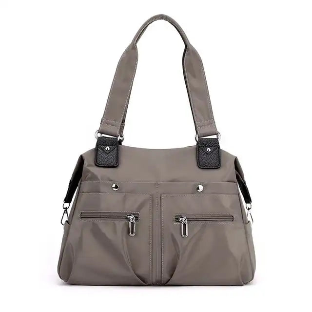 Women’s Multi-Pocket Nylon Shoulder Bag – Water-Resistant Work Tote with Laptop Compartment