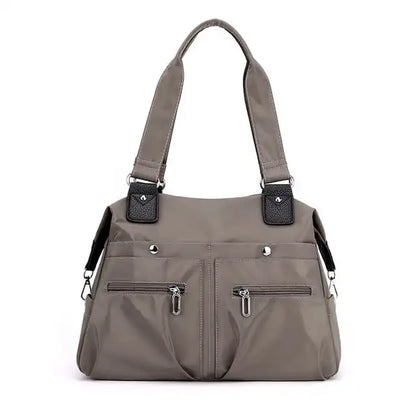 Women’s Multi-Pocket Nylon Shoulder Bag – Water-Resistant Work Tote with Laptop Compartment
