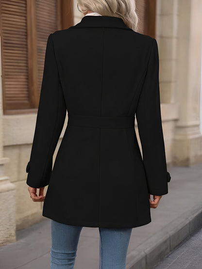 Women’s Trench Coat – Single-Breasted Coat with Adjustable Waist Tabs