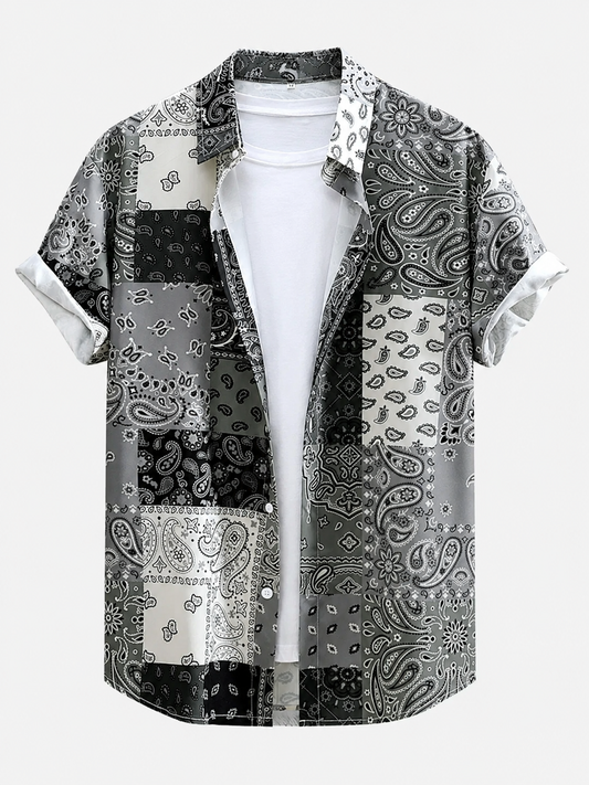 Men’s Printed Shirt and Swim Shorts Set – Regular Fit Summer Holiday Co-Ord