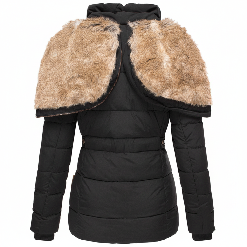 Women’s Insulated Faux-Fur Hooded Winter Jacket – Protective Quilted Layer for Cold-Weather Days